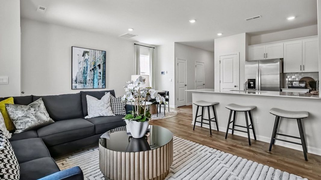 Furnished interior in a model home at The Townes at Prestleigh in Wake Forest (Image 20).