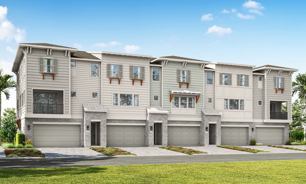 Front exterior of a home in the EvenTide community, located in New Smyrna Beach, FL (Image 4).