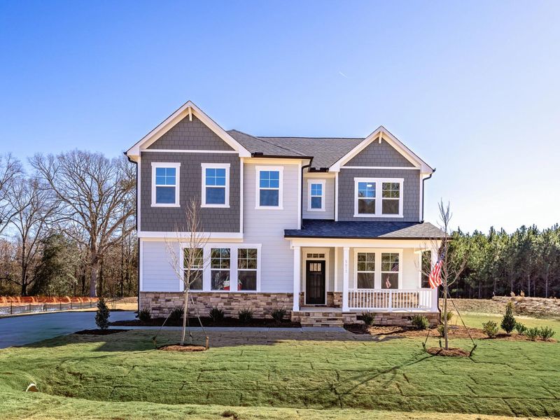 Front exterior of a home in the Rockport community, located in Wake Forest, NC (Image 2).