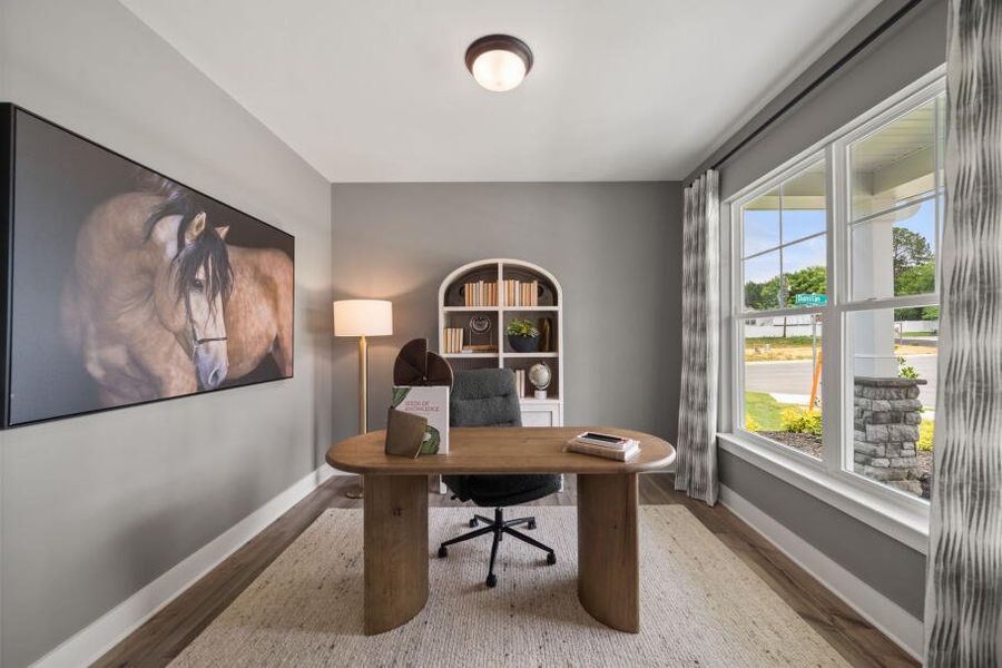 Furnished interior in a model home at Hayes Village in Greensboro (Image 10).