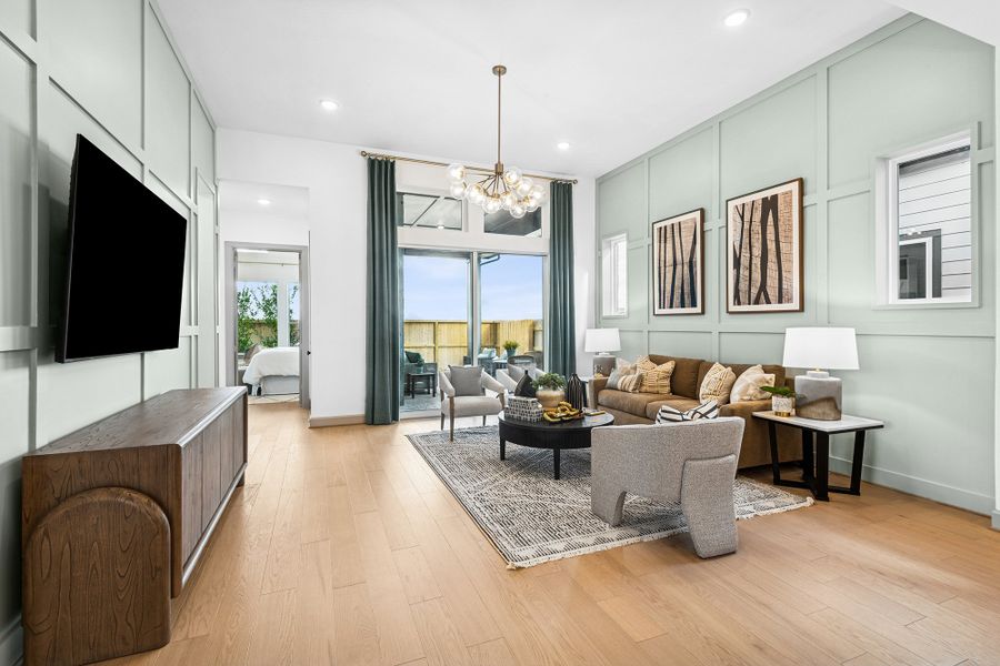 Furnished interior in a model home at Elyson 45' in Katy (Image 8).