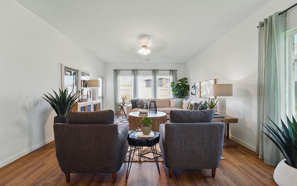 Furnished interior in a model home at Windrose Green in Angleton (Image 55).