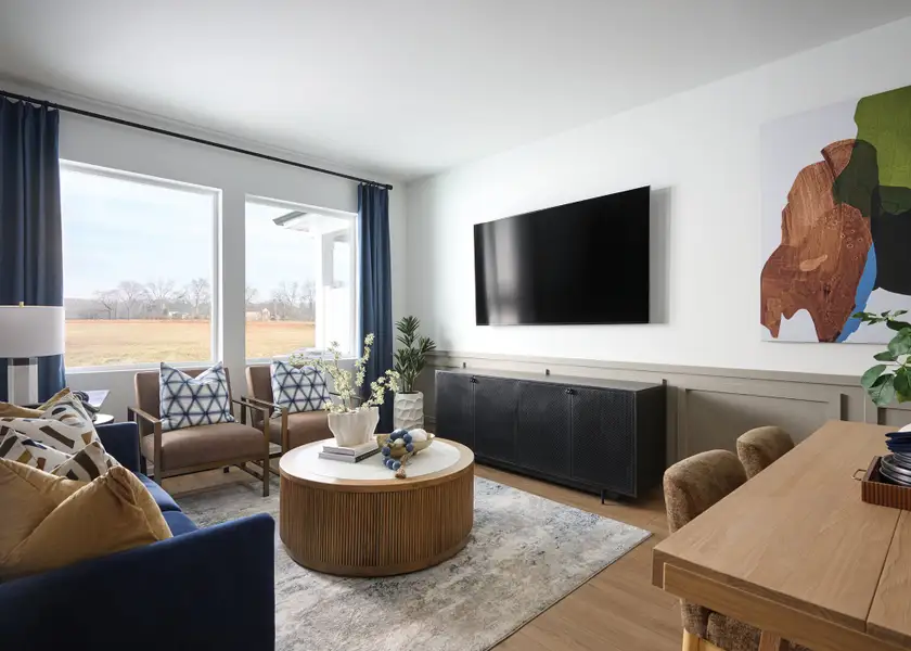 Furnished interior in a model home at Nexus Townhomes in Gallatin (Image 28).