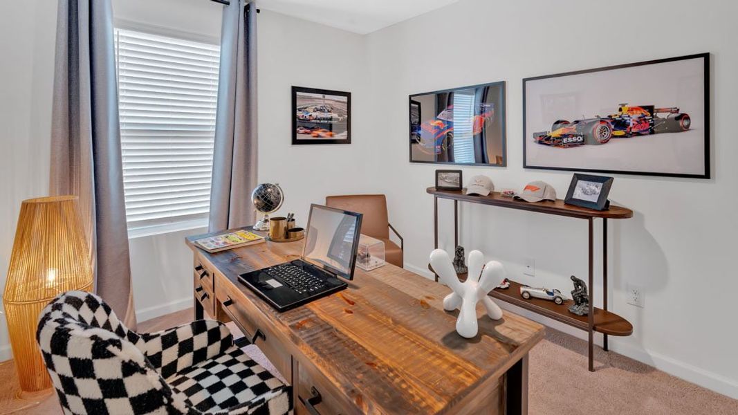 Furnished interior in a model home at Hudson Terrace Townhomes in Bristol (Image 18).