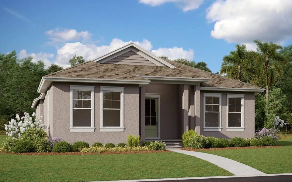 Front exterior of a home in the Laureate Park 50' community, located in Orlando, FL (Image 10).