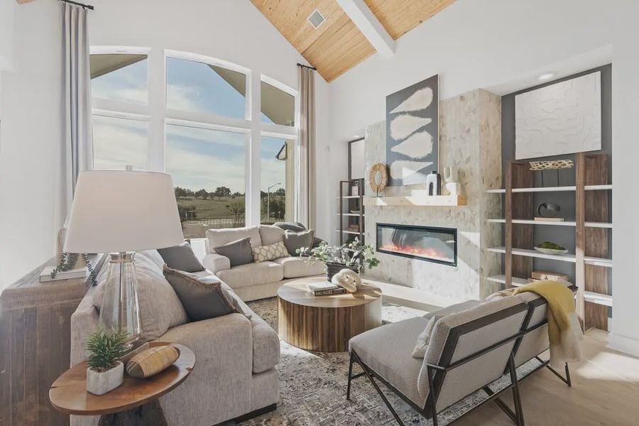 Furnished interior in a model home at Lariat in Liberty Hill (Image 7).