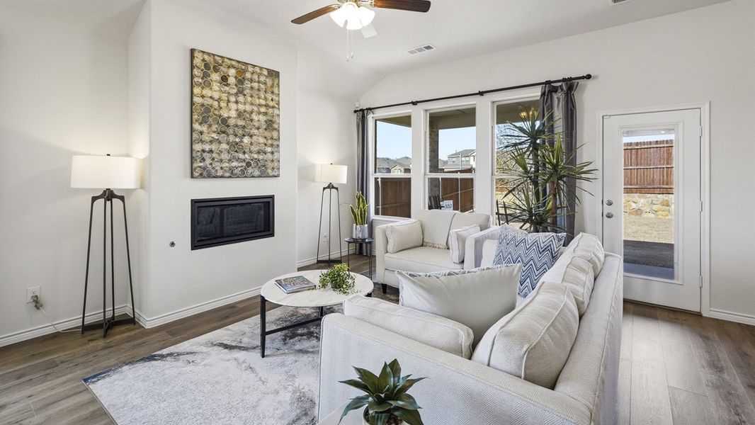 Furnished interior in a model home at The Woods at Lindsey Place in Anna (Image 84).