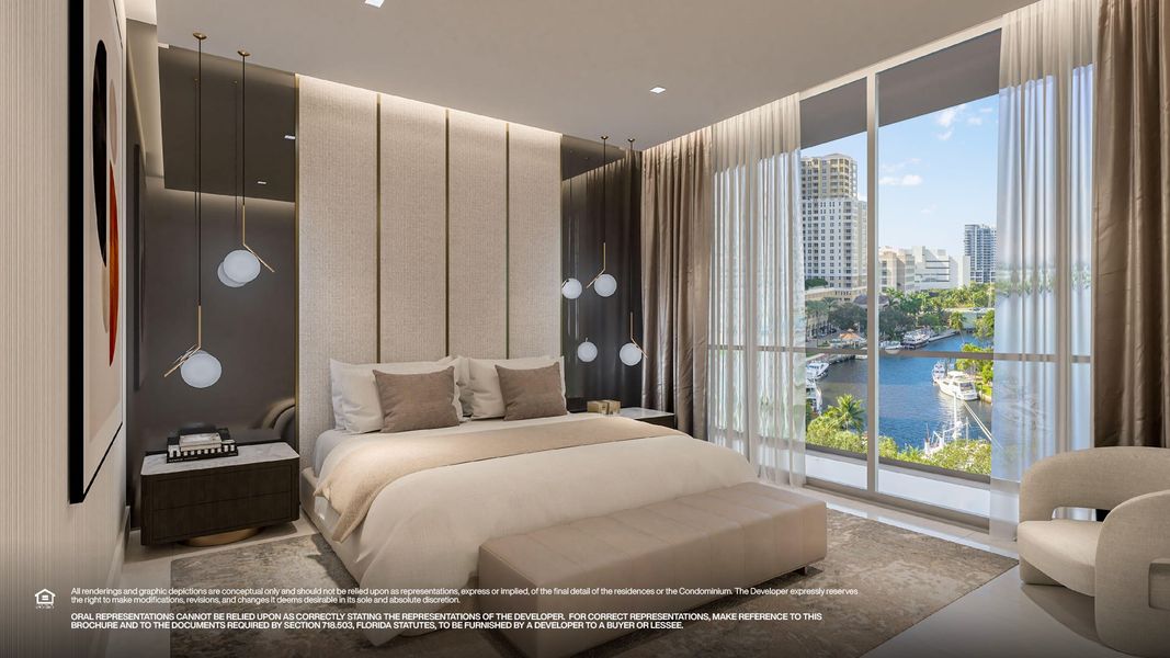 Furnished interior in a model home at Sixth&Rio in Fort Lauderdale (Image 5).