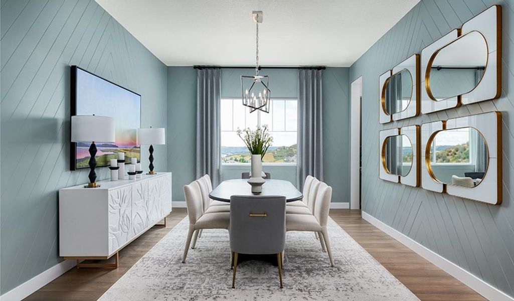 Furnished interior in a model home at Chateau at the Meadows in Castle Rock (Image 20).