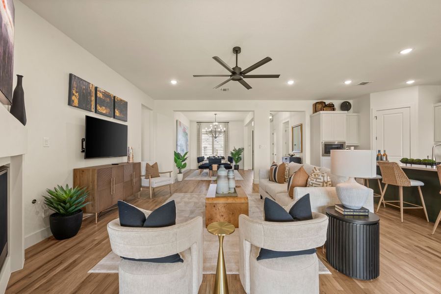 Furnished interior in a model home at Settlers Glen in New Fairview (Image 13). Furnished interior in a model home at Settlers Glen in New Fairview (Image 13).