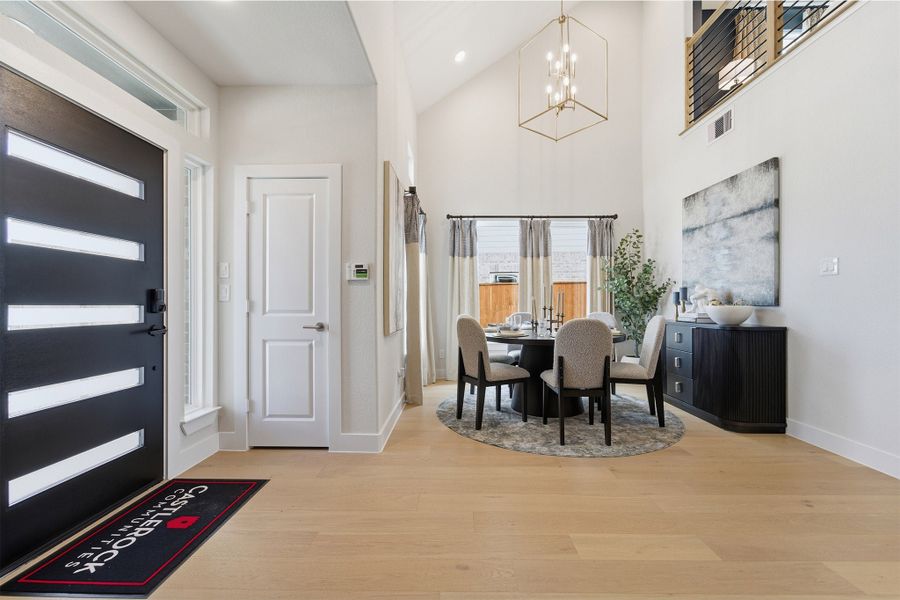 Furnished interior in a model home at Wildrye in Waller (Image 7).