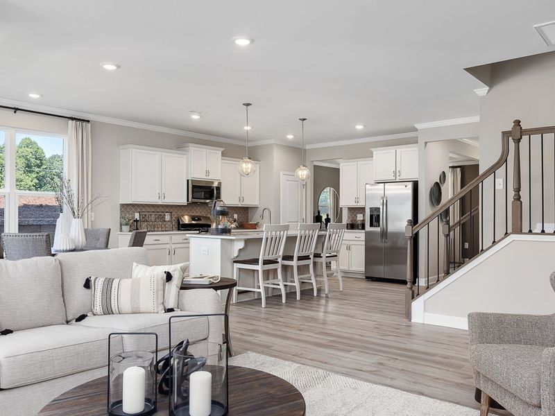 Furnished interior in a model home at Woodland Crossing in Zebulon (Image 31). Furnished interior in a model home at Woodland Crossing in Zebulon (Image 31).