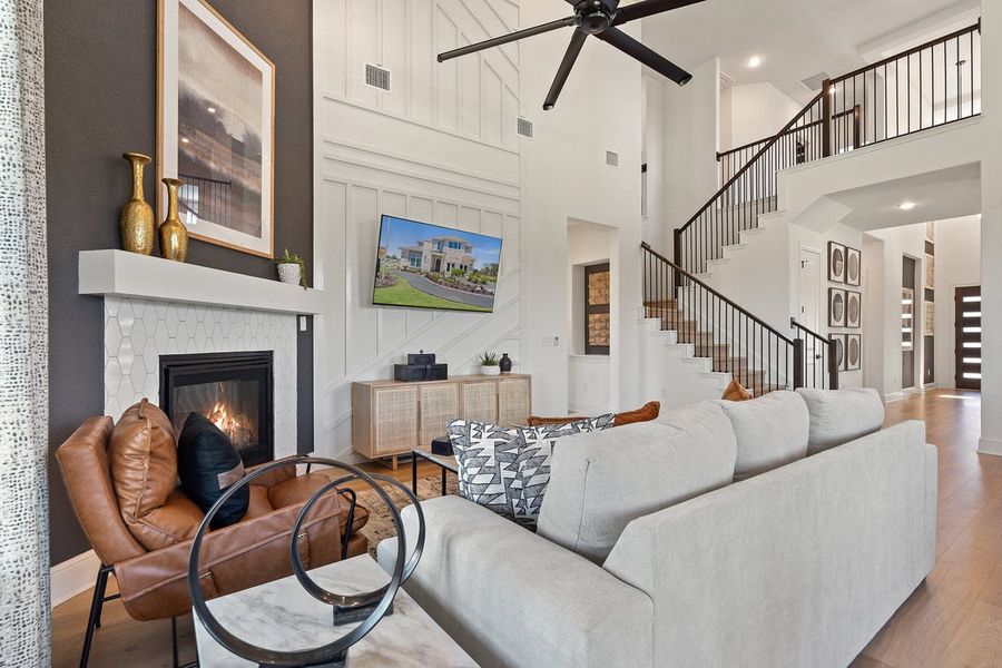 Furnished interior in a model home at Sauls Ranch in Round Rock (Image 15). Furnished interior in a model home at Sauls Ranch in Round Rock (Image 15).