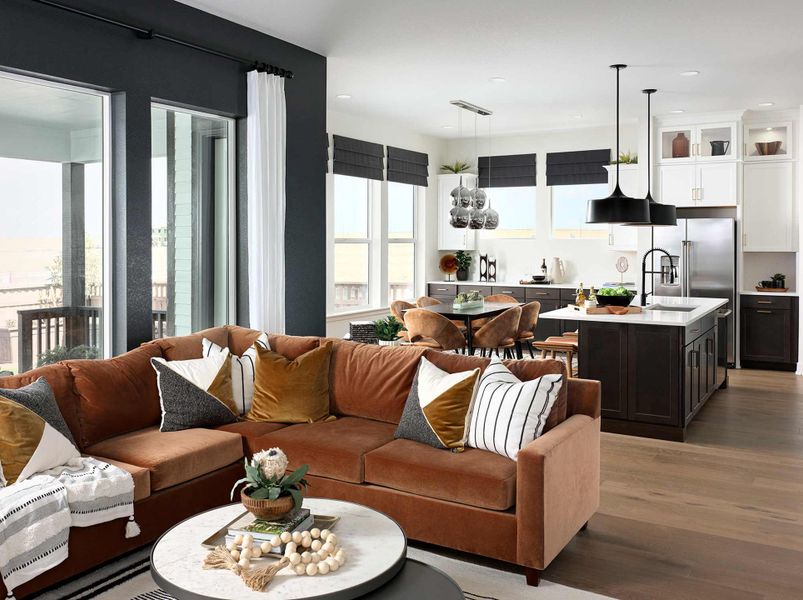 Furnished interior in a model home at Painted Prairie Legacy in Aurora (Image 6).