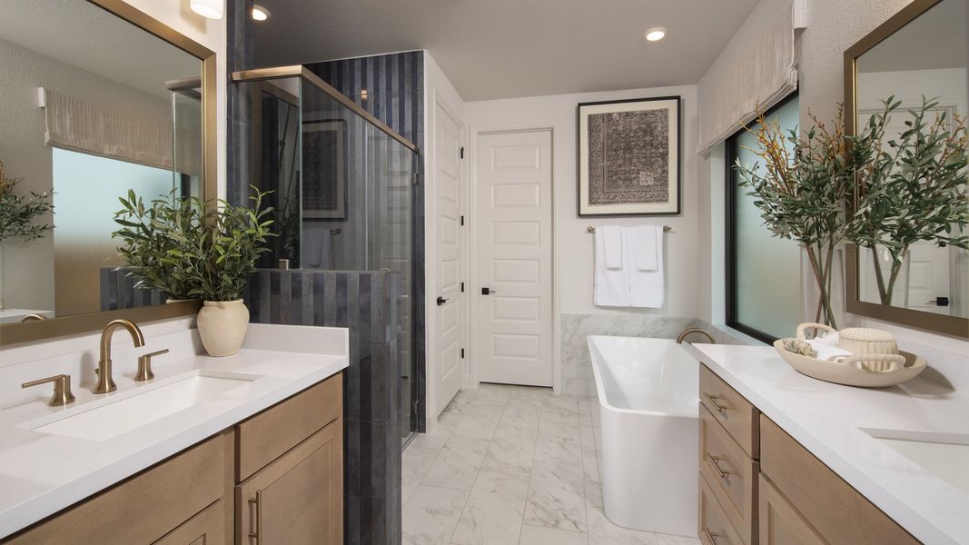 Furnished interior in a model home at Lariat 50' in Liberty Hill (Image 9).