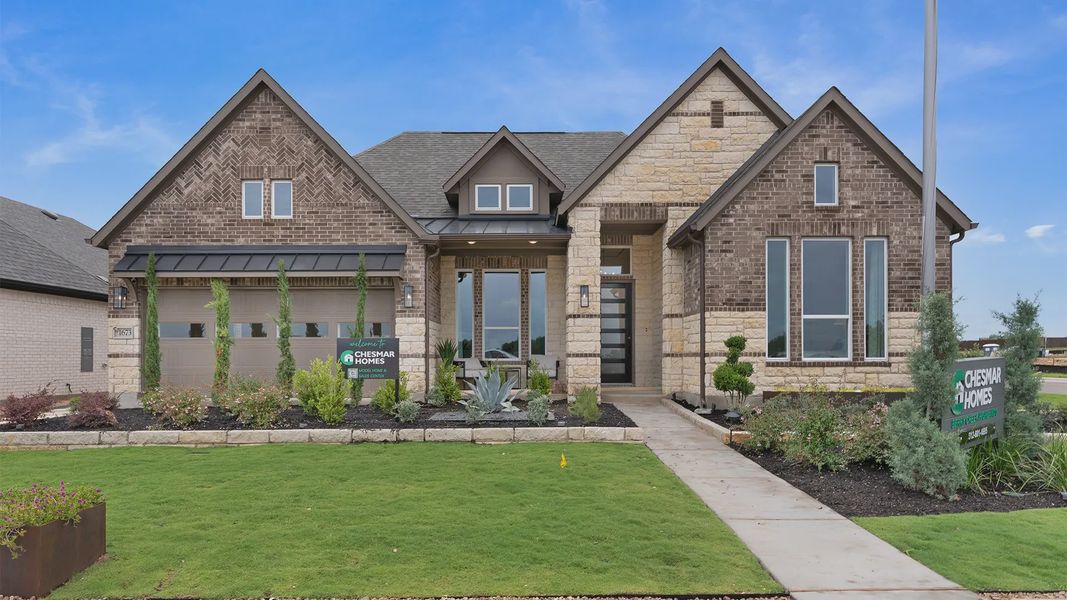 Front exterior of a home in the Berry Creek Highlands community, located in Georgetown, TX (Image 1). Front exterior of a home in the Berry Creek Highlands community, located in Georgetown, TX (Image 1).