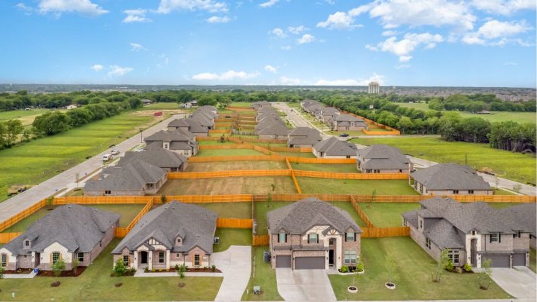 Aerial view of the Cole Crossing Estates community in DeSoto, TX, showing layout and nearby surroundings (Image 7).