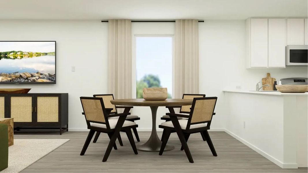 Furnished interior in a model home at Winfield Park: Belmar in Hutto (Image 11).