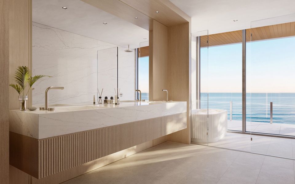 Furnished interior in a model home at Ocean House in Surfside (Image 8).