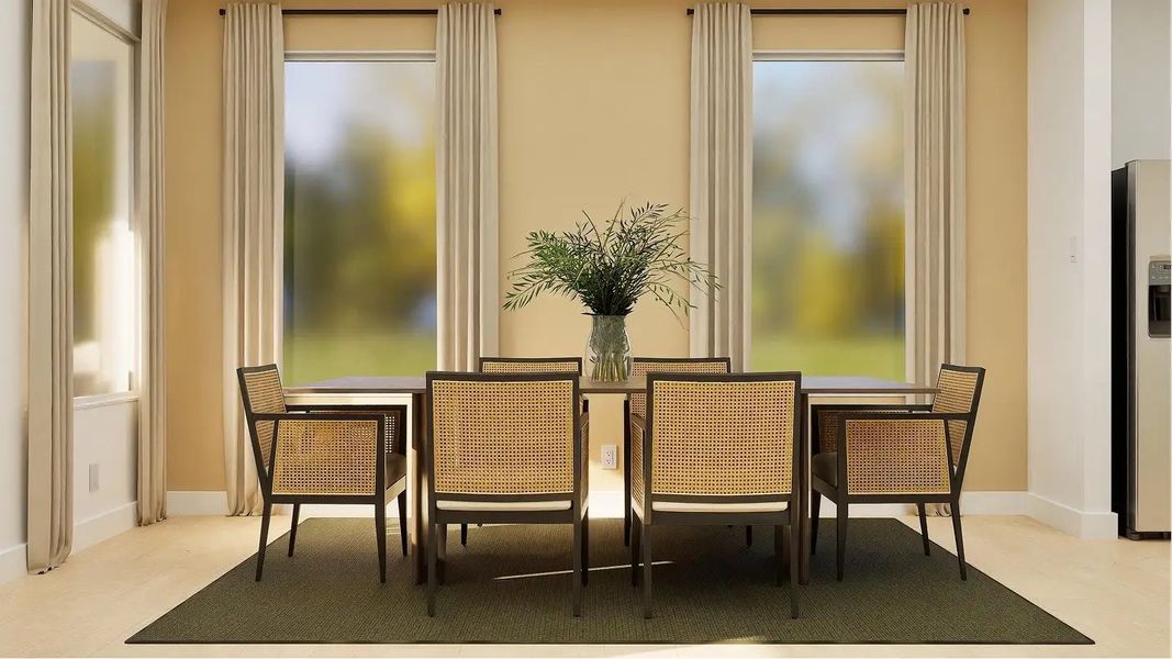 Furnished interior in a model home at Sanctuary at Wellness Ridge: Classic in Clermont (Image 11).
