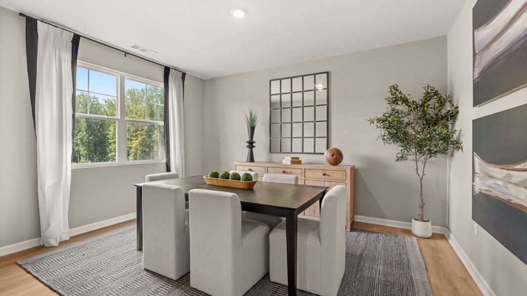 Furnished interior in a model home at Grandview at Lanier in Dawsonville (Image 8).