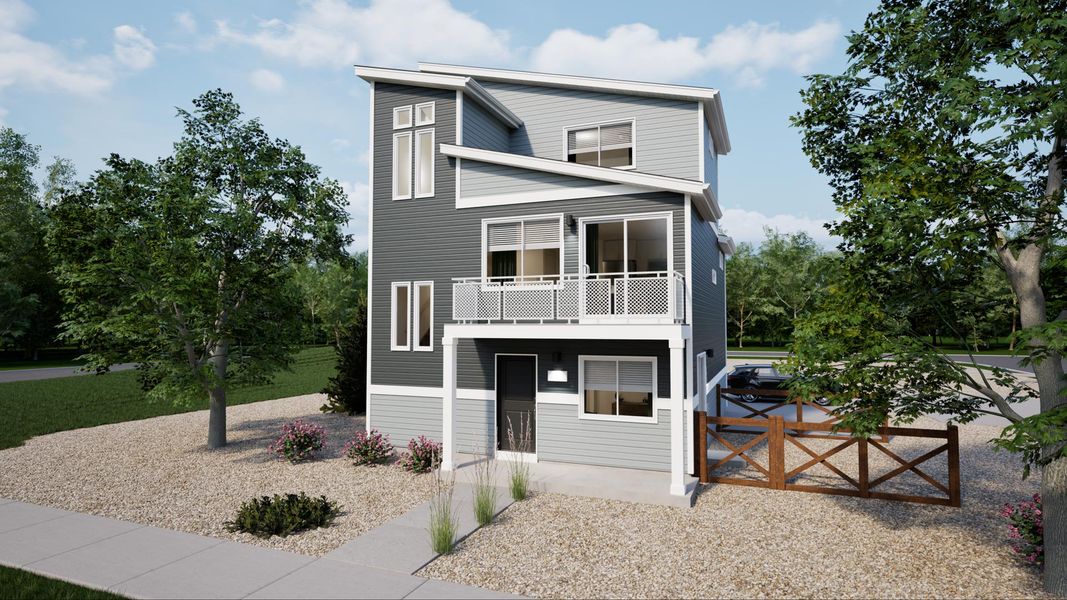 Front exterior of a home in the American Dream at Thompson River Ranch community, located in Johnstown, CO (Image 3). Front exterior of a home in the American Dream at Thompson River Ranch community, located in Johnstown, CO (Image 3).