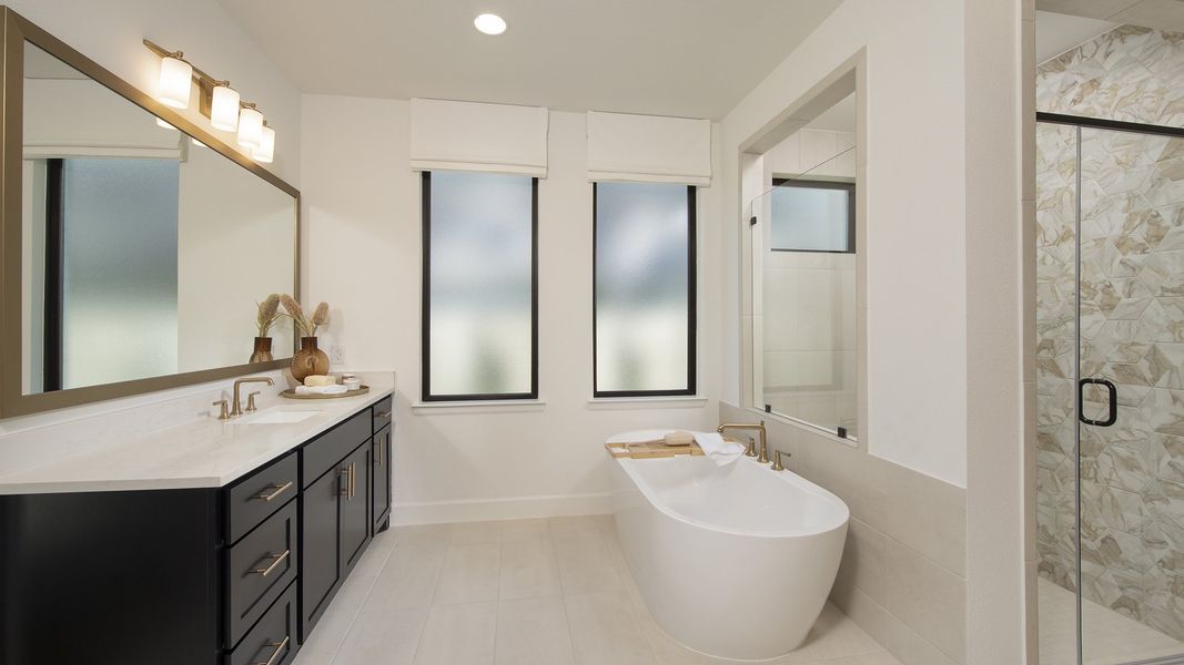 Furnished interior in a model home at Two Step Farm 60' in Montgomery (Image 12).