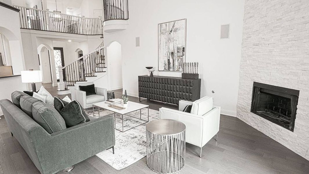 Furnished interior in a model home at Mira Lagos Crossing in Grand Prairie (Image 8).