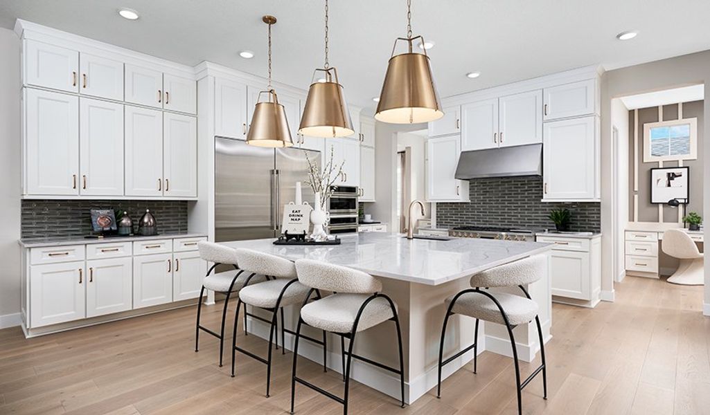 Furnished interior in a model home at Chateau at the Meadows in Castle Rock (Image 4).