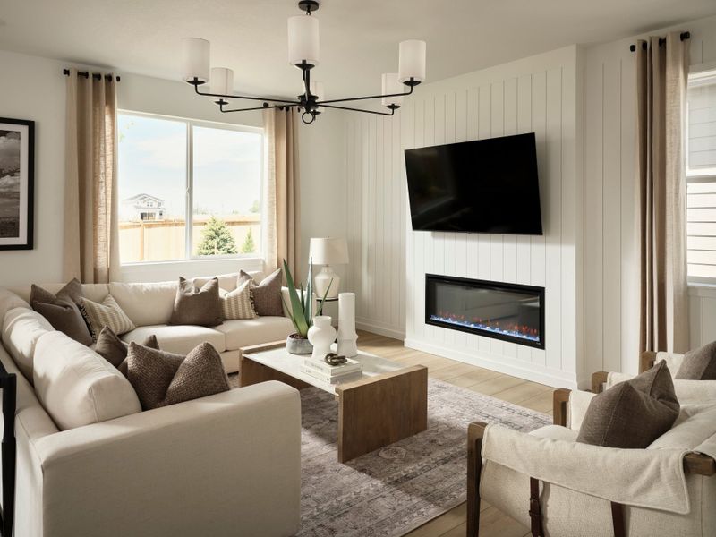 Furnished interior in a model home at Murata Farms in Fort Lupton (Image 7). Furnished interior in a model home at Murata Farms in Fort Lupton (Image 7).