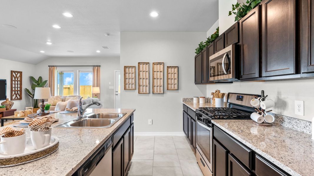 Furnished interior in a model home at The Cottages in Corpus Christi (Image 10).