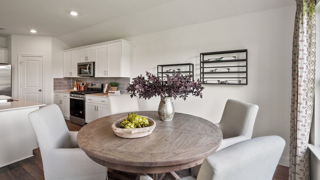 Furnished interior in a model home at Railhead in Cedar Creek (Image 18).