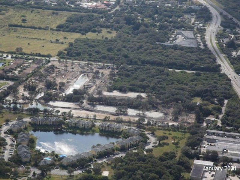 Aerial view of the Lucaya Pointe community in Vero Beach, FL, showing layout and nearby surroundings (Image 25).