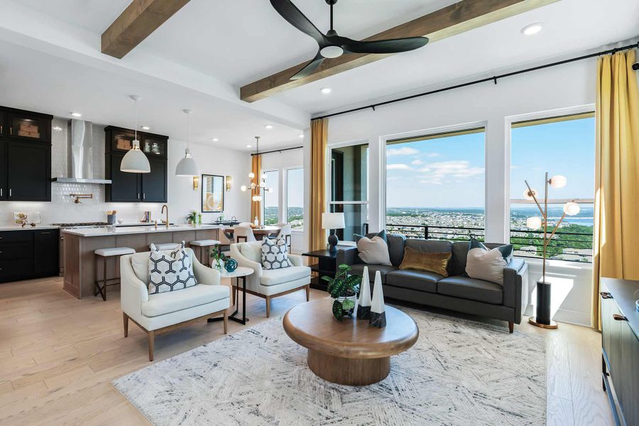 Furnished interior in a model home at The Point at Rough Hollow in Lakeway (Image 6). Furnished interior in a model home at The Point at Rough Hollow in Lakeway (Image 6).