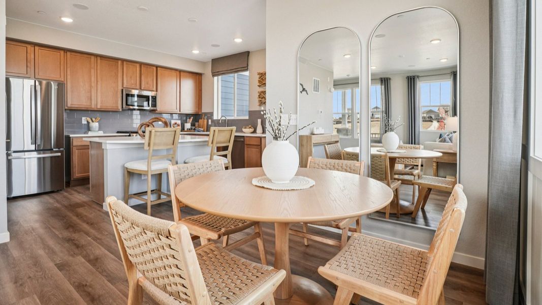 Furnished interior in a model home at Westerly - Townhomes in Erie (Image 15). Furnished interior in a model home at Westerly - Townhomes in Erie (Image 15).