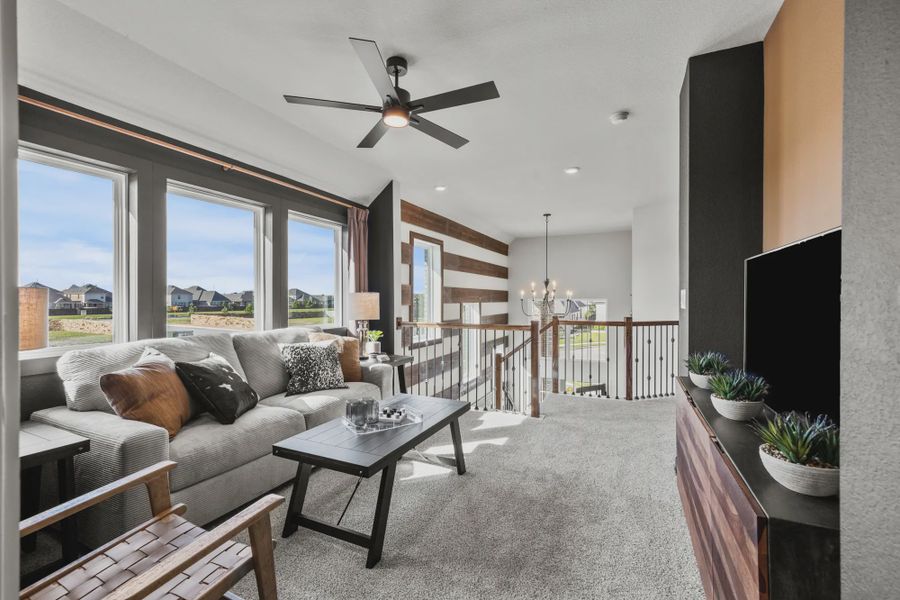 Furnished interior in a model home at Confluence in Marion (Image 25).