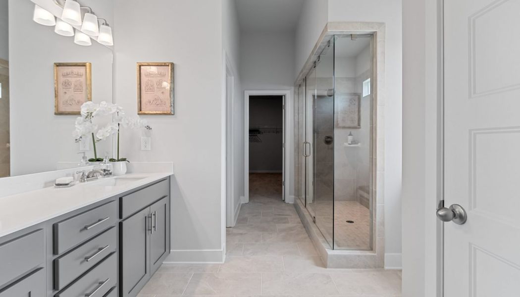 Furnished interior in a model home at Summerlin in Winder (Image 49).