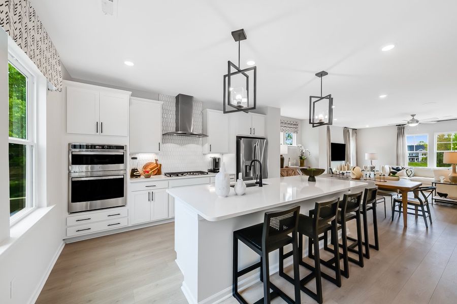 Furnished interior in a model home at Buffalo Townes in Garner (Image 5).