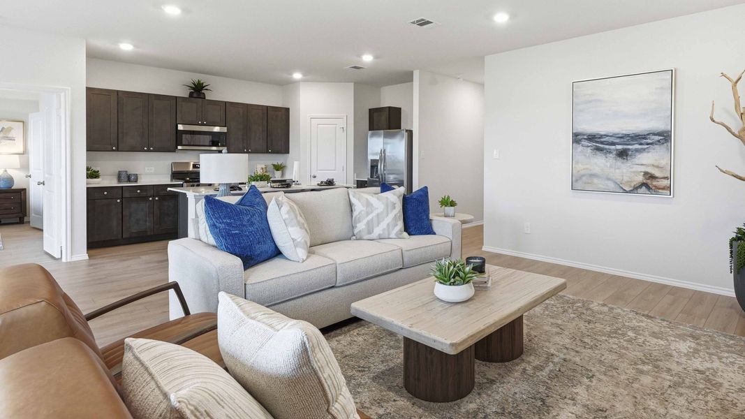 Furnished interior in a model home at Northspur in Terrell (Image 17).
