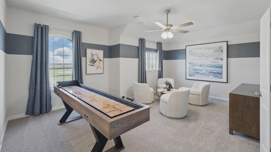 Furnished interior in a model home at Green Meadows in Celina (Image 31). Furnished interior in a model home at Green Meadows in Celina (Image 31).