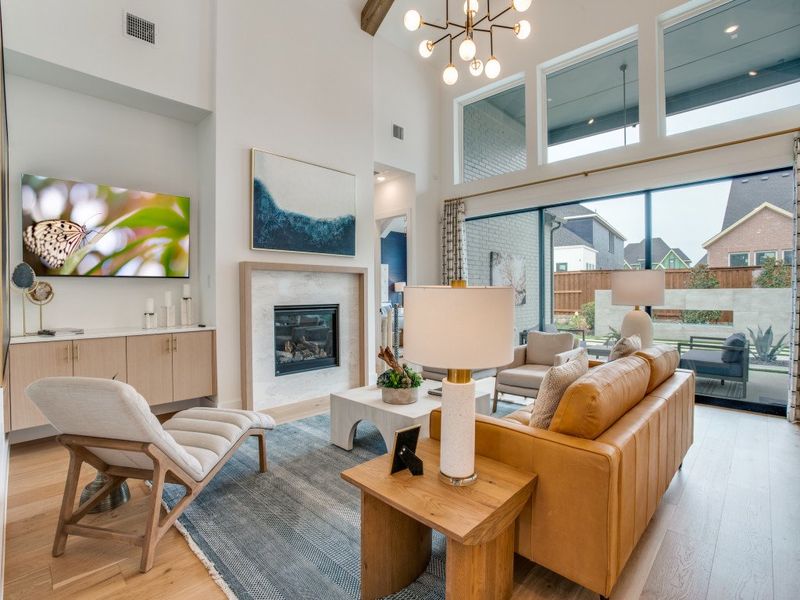 Furnished interior in a model home at Windsong Ranch 61' Series in Prosper (Image 31).