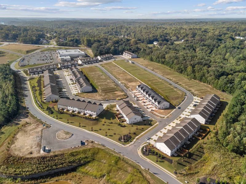 Aerial view of the Somerset at Riverbrook community in Gainesville, GA, showing layout and nearby surroundings (Image 11).