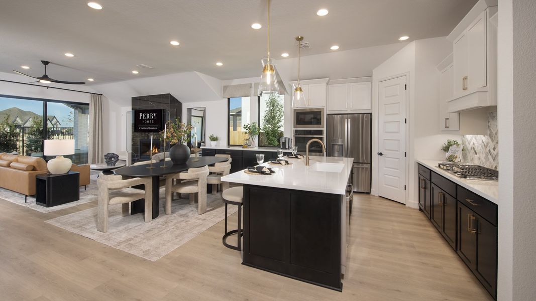 Furnished interior in a model home at Lariat 60' in Liberty Hill (Image 10).