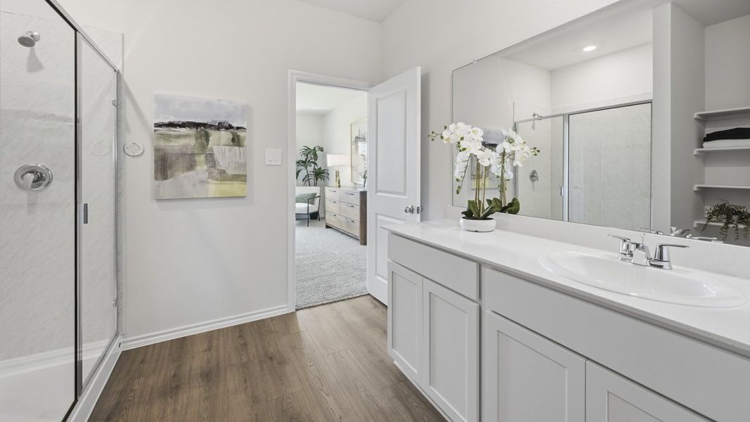 Furnished interior in a model home at Sanger Circle in Sanger (Image 66).