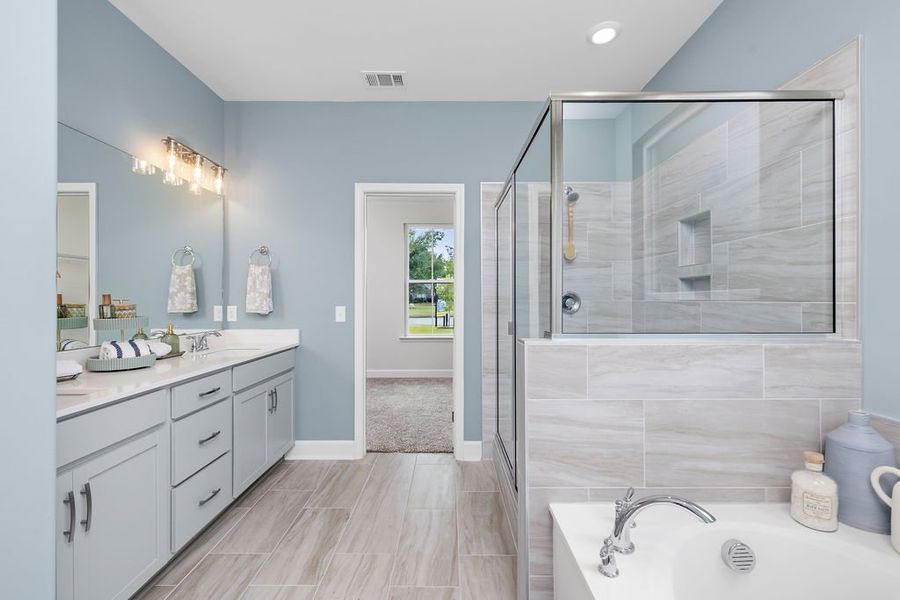 Furnished interior in a model home at Ramsey Landing in Rincon (Image 18).