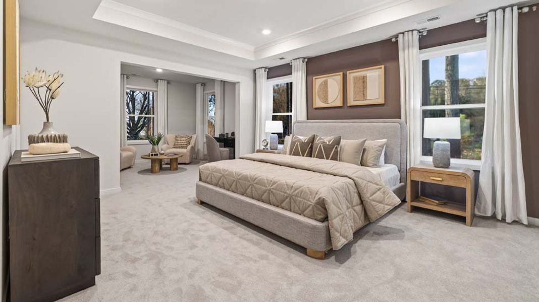 Furnished interior in a model home at Oak Grove Hill in Huntersville (Image 24). Furnished interior in a model home at Oak Grove Hill in Huntersville (Image 24).