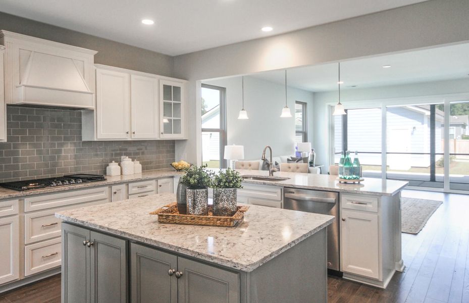 Belleview Kitchen with an island at SayeBrook.