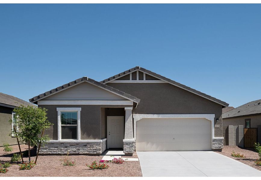 Front exterior of a home in the Skyline Village community, located in San Tan Valley, AZ (Image 8).