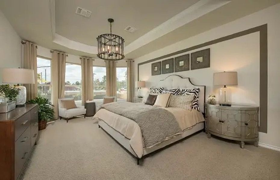 Furnished interior in a model home at The Overlook at Creekside in New Braunfels (Image 40).