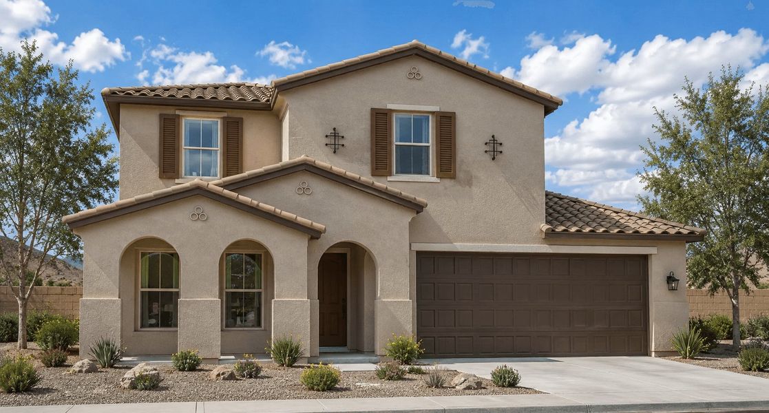 Front exterior of a home in the Alta Vida at Westpark community, located in Buckeye, AZ (Image 11). Front exterior of a home in the Alta Vida at Westpark community, located in Buckeye, AZ (Image 11).